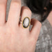 Obsidian Ring in Sterling Silver and 18k Gold