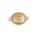 Ring with rutilated quartz stone with an 18k gold bezel and sterling silver band