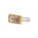 Handmade ring with rutilated quartz and 18k gold bezel and sterling silver band