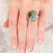 Sage Emerald Ring in Sterling Silver and 18k Gold
