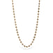 Gold necklace with silver diamonds on a white background