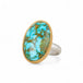 Handmade turquosie ring with a gold bezel and sterling silver band