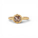 Gold ring with a brown diamond on a white background