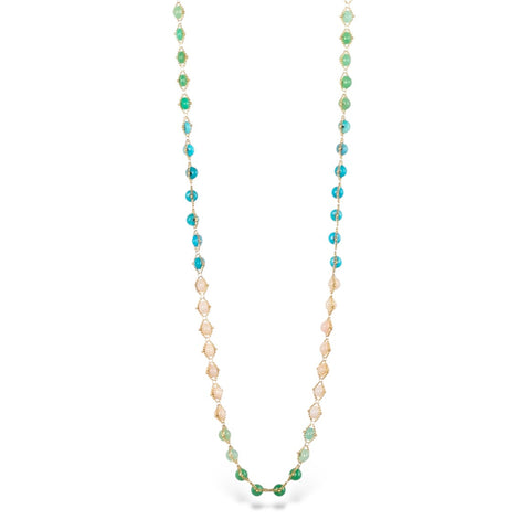 Woven Necklace in Pastel Spring Colors