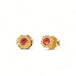 Apatite stud earrings on white background