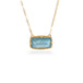 Aquamarine necklace on white background