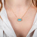 Aquamarine necklace on model