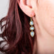 Aquamarine trio earring on model