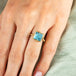 Aquamarine ring on model