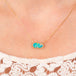 Australian opal necklace on model close up