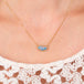 Australian opal necklace on model close up