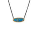 Australian opal doublet and gold pendant on oxidized silver chain