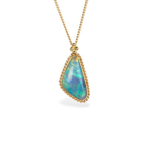 Australian Opal Doublet and gold necklace