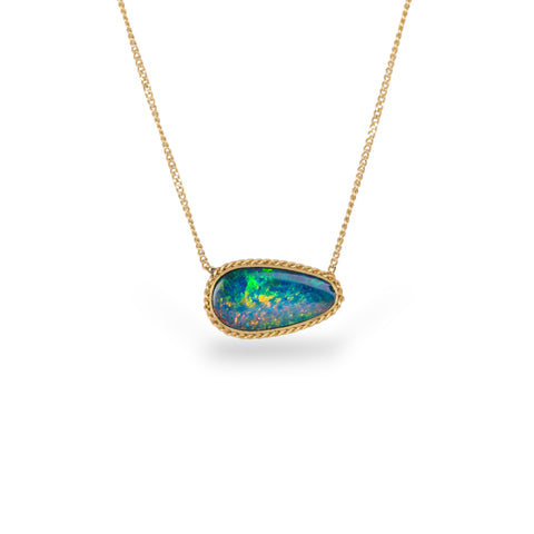 Australian opal necklace on white