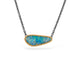 Australian Opal Doublet and Gold pendant with oxidized silver chain.