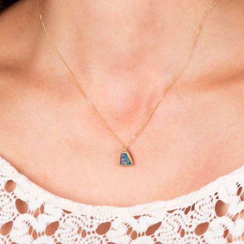 Australian Opal necklace on model