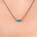 Australian opal necklace on model close up