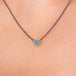 Australian opal necklace on model close up