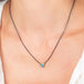 Australian opal necklace on model 