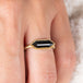 Black diamond ring on model