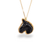 Carved Black Onyx Horse Necklace