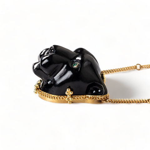 Obsidian Black Panther Necklace