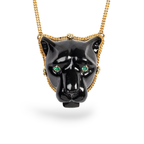Obsidian Black Panther Necklace