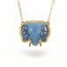 Hand carved elephant from blue opal