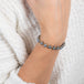 Blue akoya pearl bracelet on model