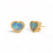 Boulder Opal stud earrings in heart shape