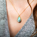 Boulder opal feather necklace side view