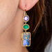 boulder opal drop earrings on model side view