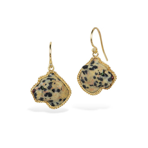Leopard Jasper and Gold Earrings