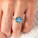 Carved Moonstone Moon Face Ring on model