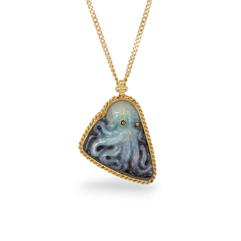 Octopus boulder opal necklace