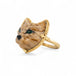 Carved cat ring in 18k gold