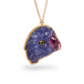 Carved tanzanite parrot necklace.