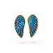 Carved wing crystal opal earrings