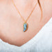 Boulder opal feather necklace side view