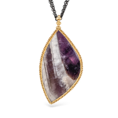 Amali amethyst contrast necklace