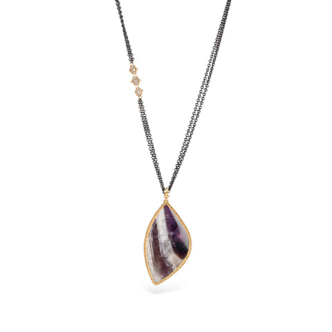 Amali amethyst contrast necklace