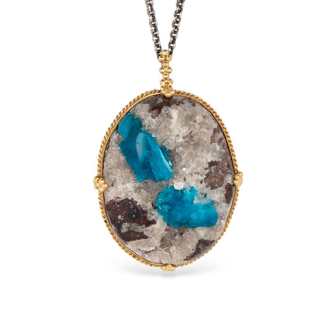 Amali Cavansite contrast necklace