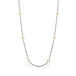 Contrast oxidized silver and gold necklace with pearls