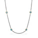 Contrast necklace in london blue topas on white background close up