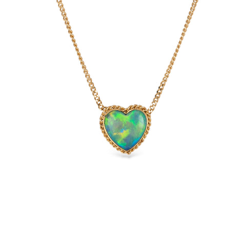 Amali crystal opal heart necklace