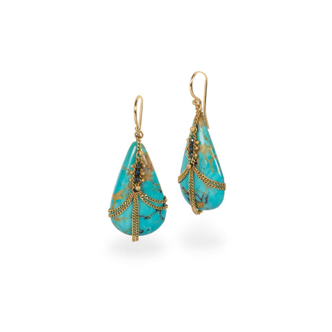 Draped turquoise earrings