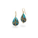 Draped turquoise earrings with diamonds