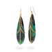 Petrified wood and blue opal draped earrings