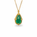 Emerald necklace on white background