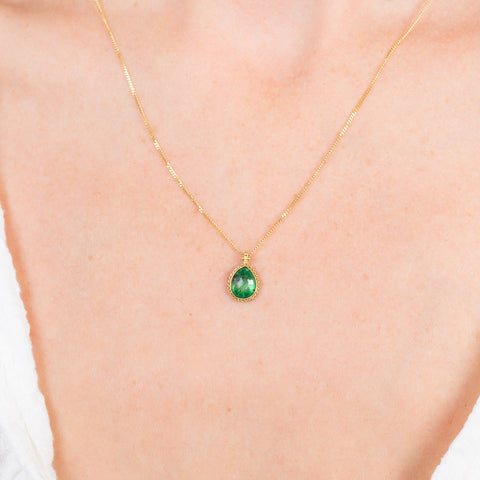 Emerald Necklace on a model
